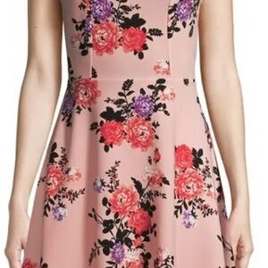 No Boundaries Pink Floral and Flare Midi Dress